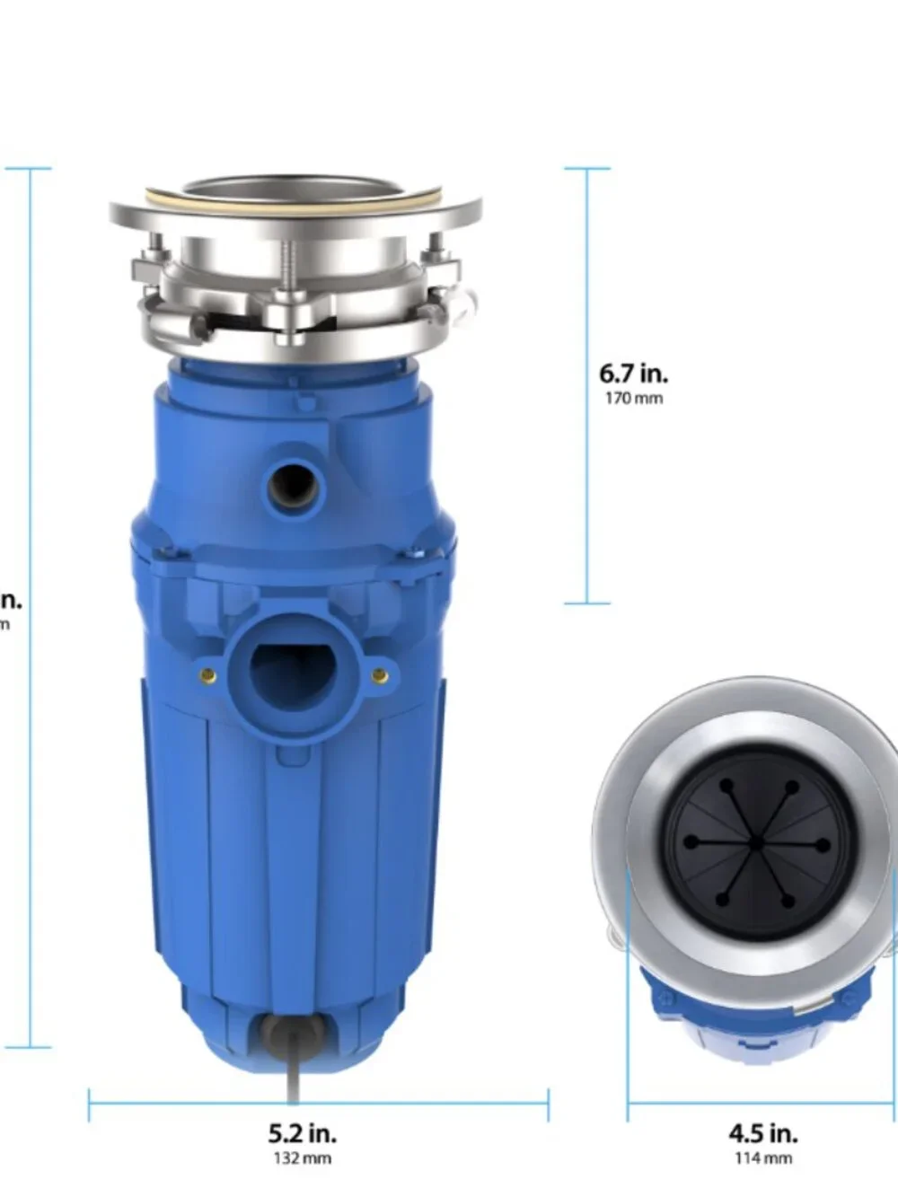 American Standard Elite ASE90SL 3/4 HP Slim-Line Garbage Disposal w/ Cord